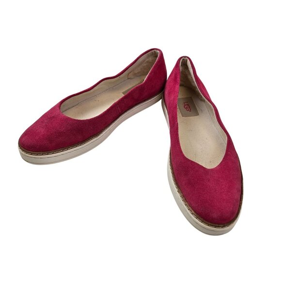 UGG Pure Women's Kammi Suede Leather Pink Slip on Flats Size 9 - Picture 1 of 8